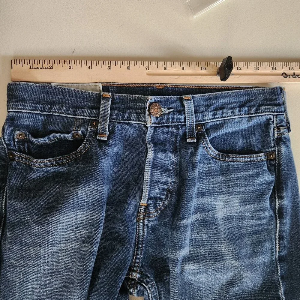 Hollister Mens 29x28.5 Button Fly Straight Leg Denim Jeans